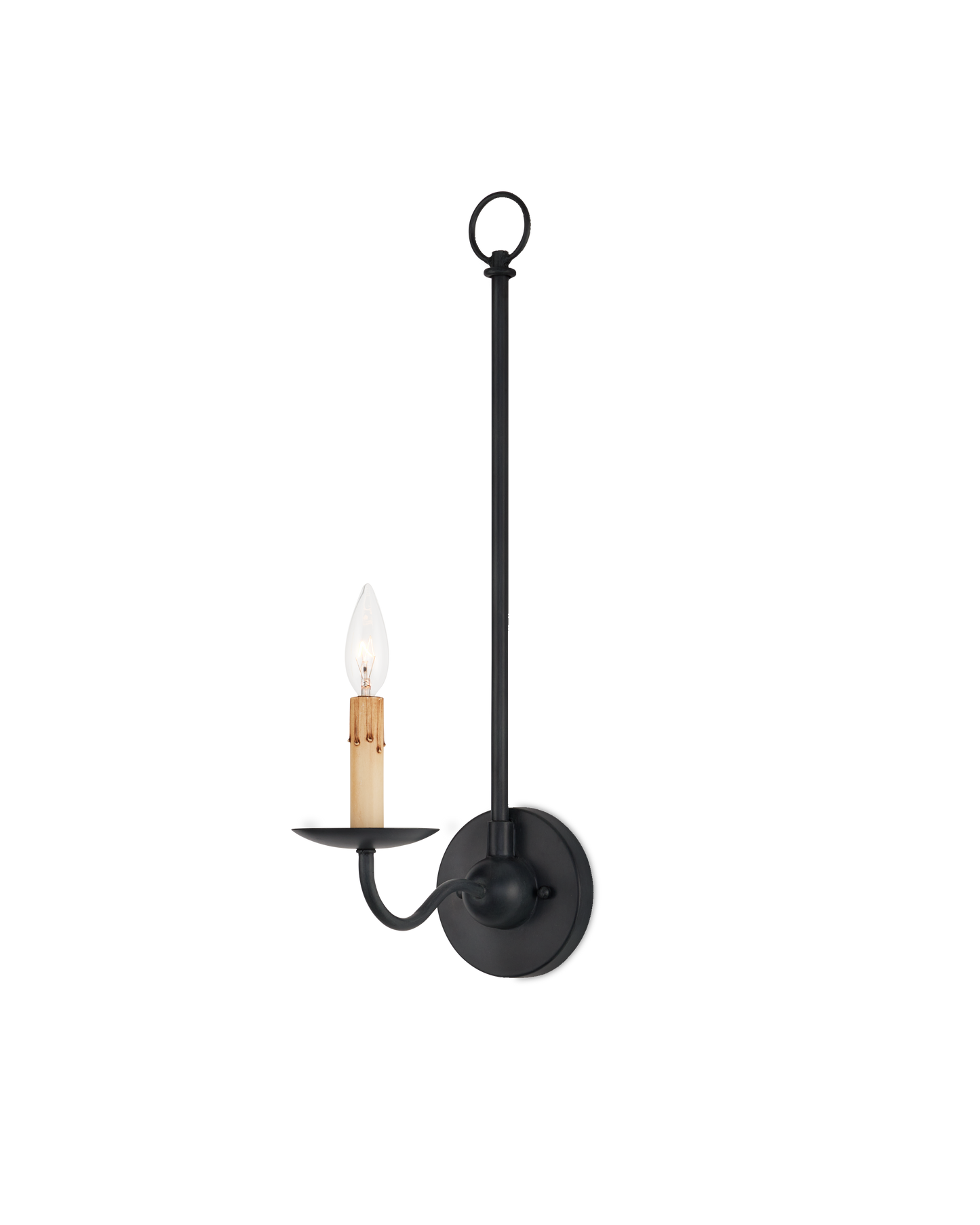 Saxon Single-Light Black Wall Sconce