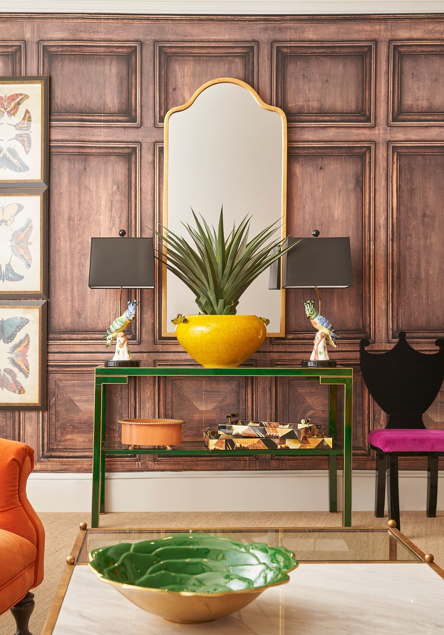 Scalloped Top Mirror - Gold