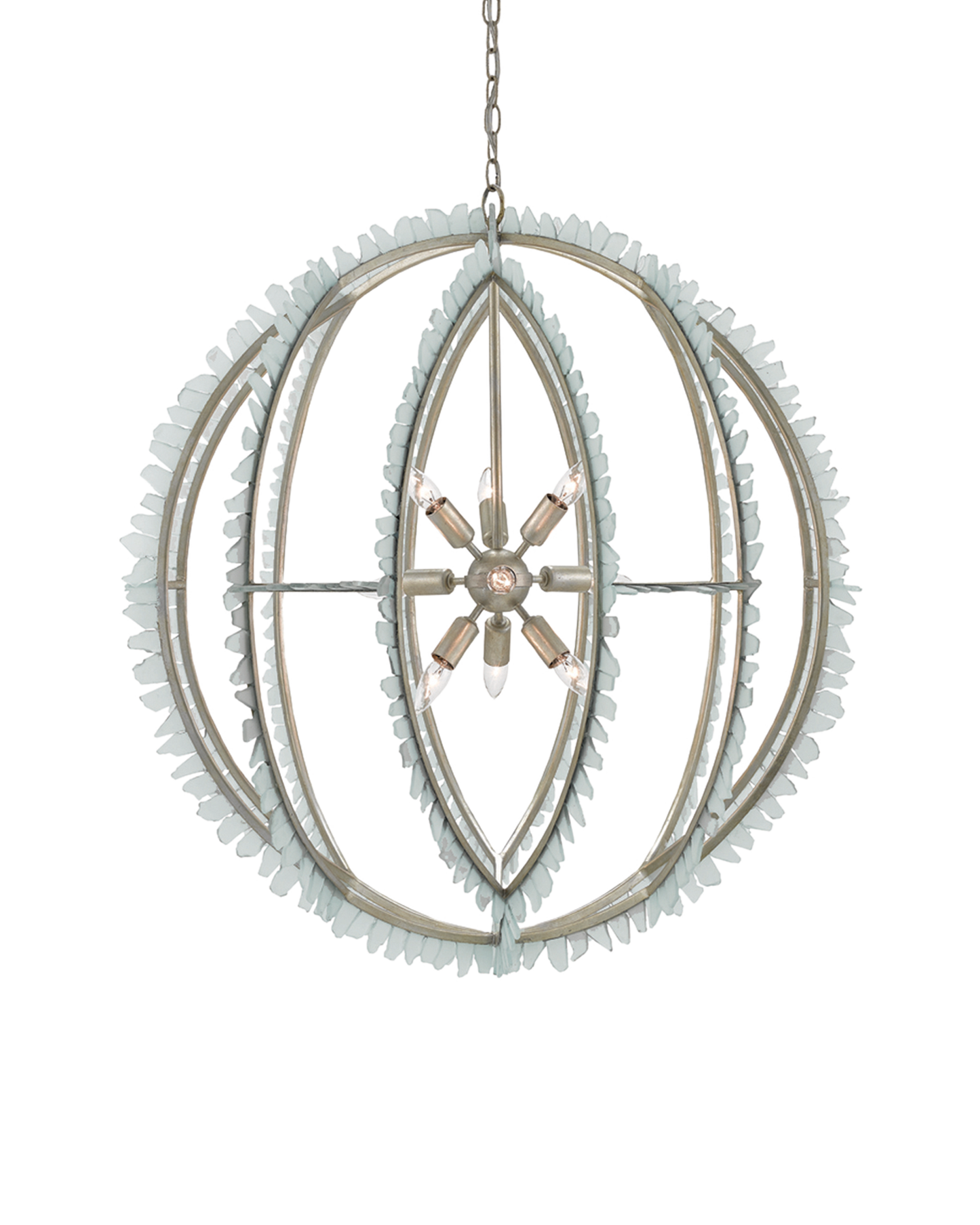 Saltwater Silver Orb Chandelier