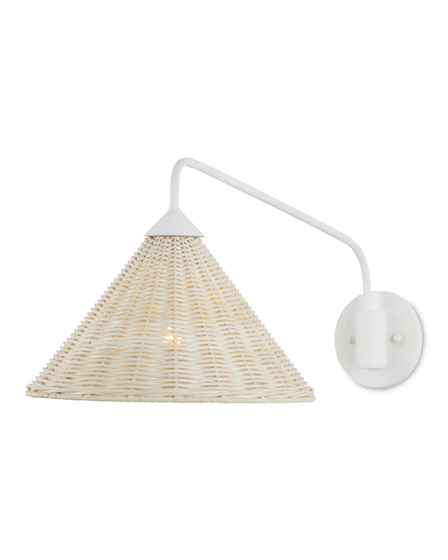 Basket White Swing-Arm Wall Sconce