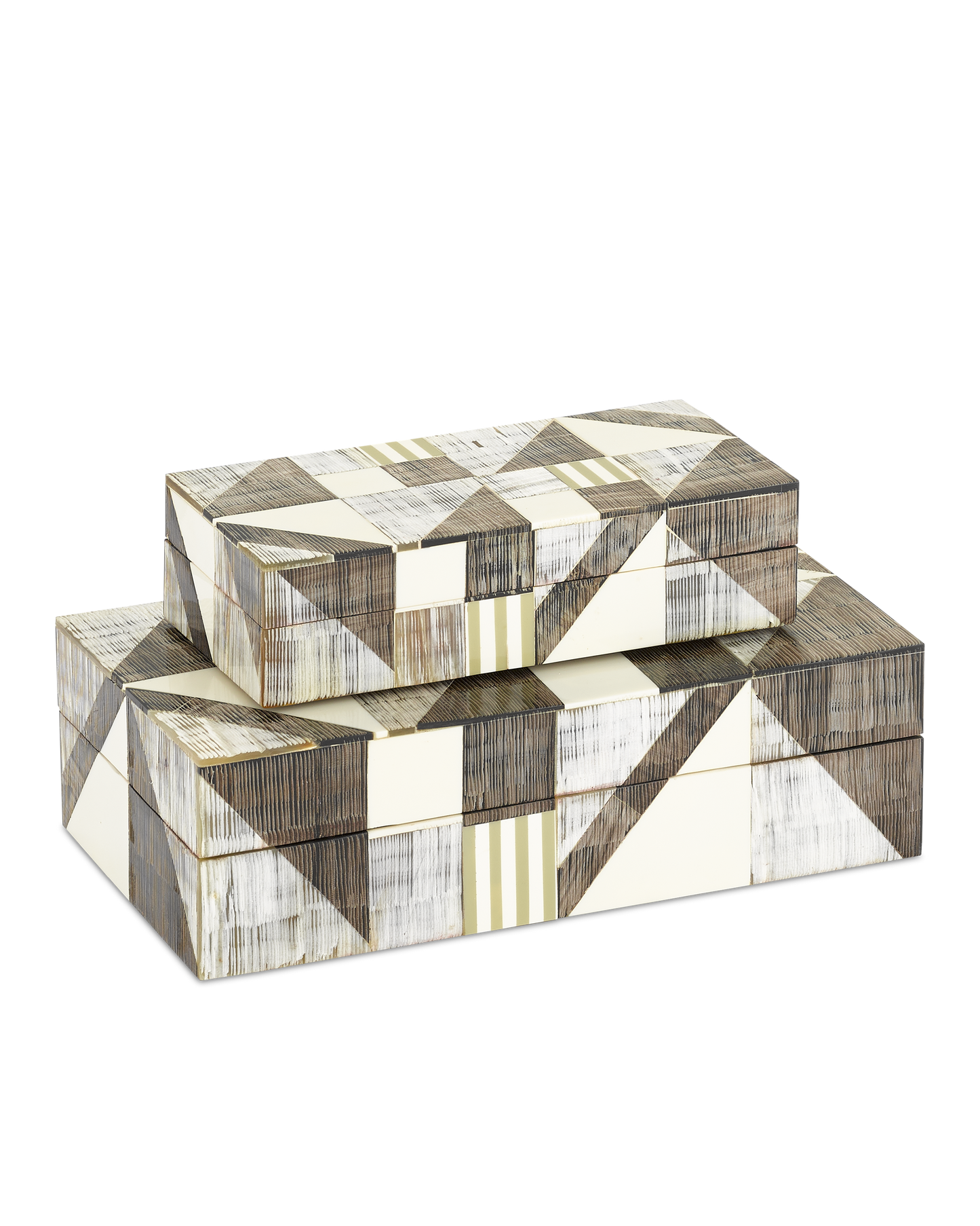 Modernist Bone & Horn Boxes Set of 2