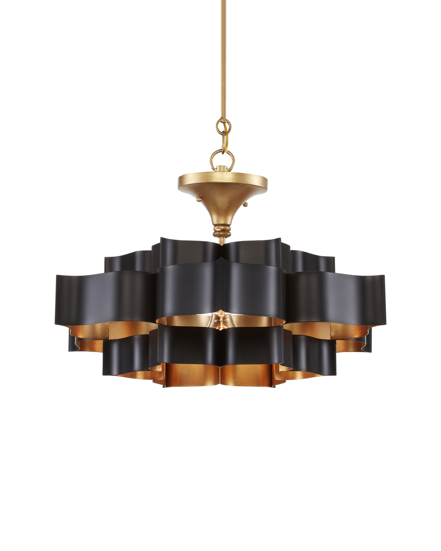 Grand Lotus Small Black Chandelier