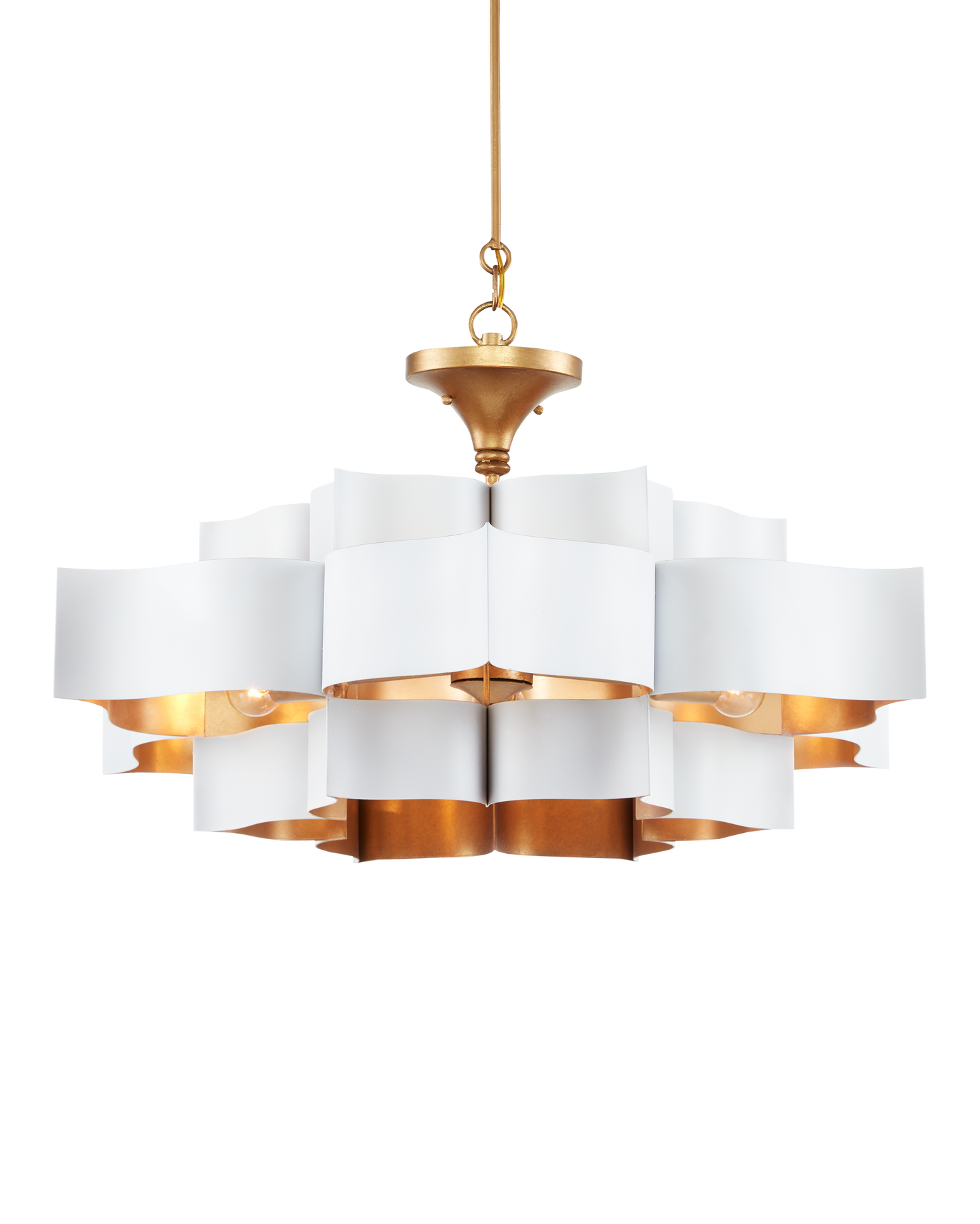 Grand Lotus Large White Chandelier