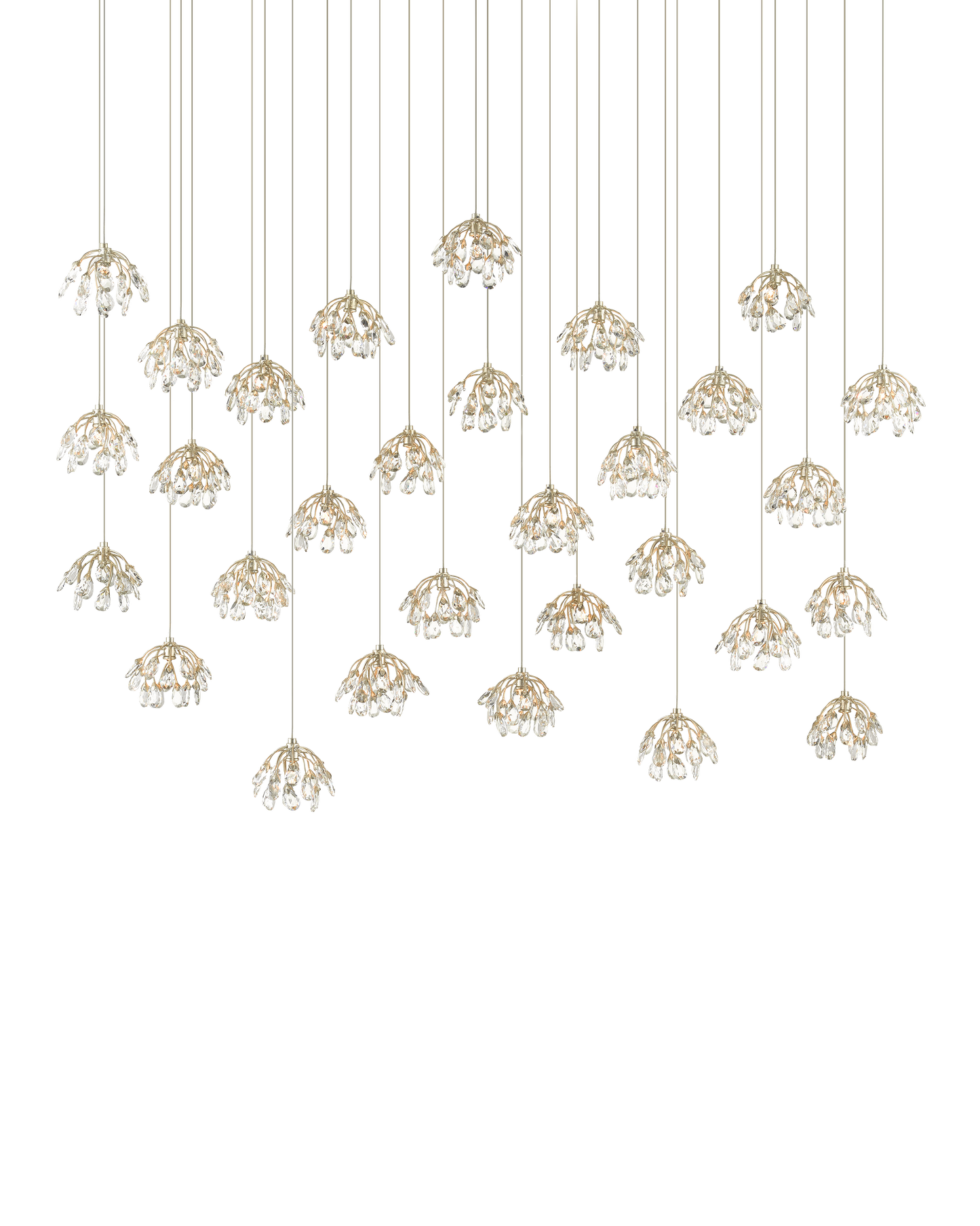 Crystal Bud 30-Light Linear Multi-Drop Pendant