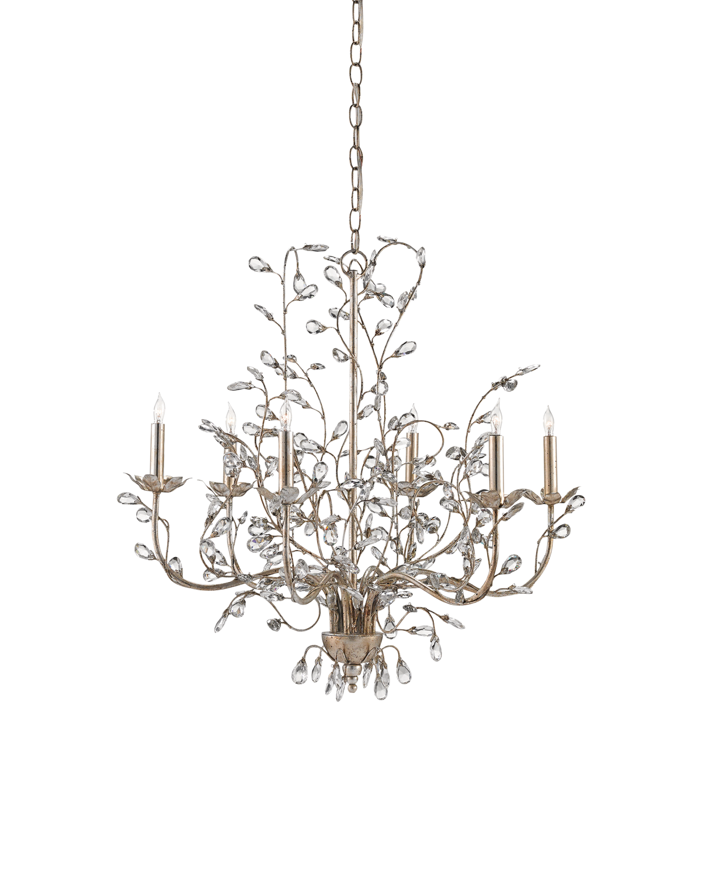 Crystal Bud Medium Silver Chandelier