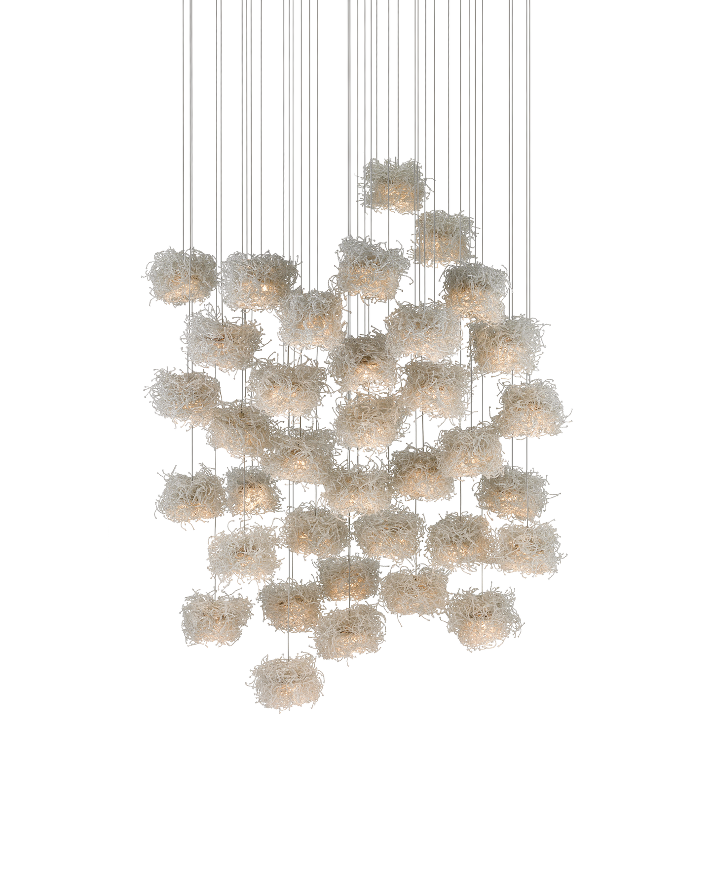 Birds Nest 36-Light Round Multi-Drop Pendant