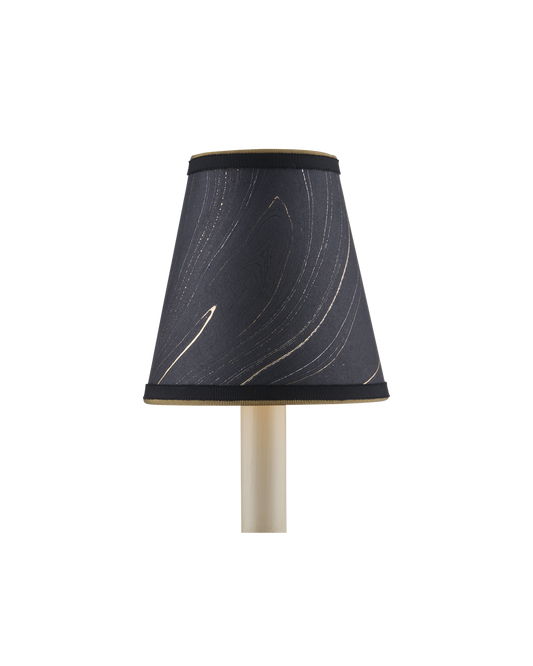 Marble Black Paper Tapered Chandelier Shade