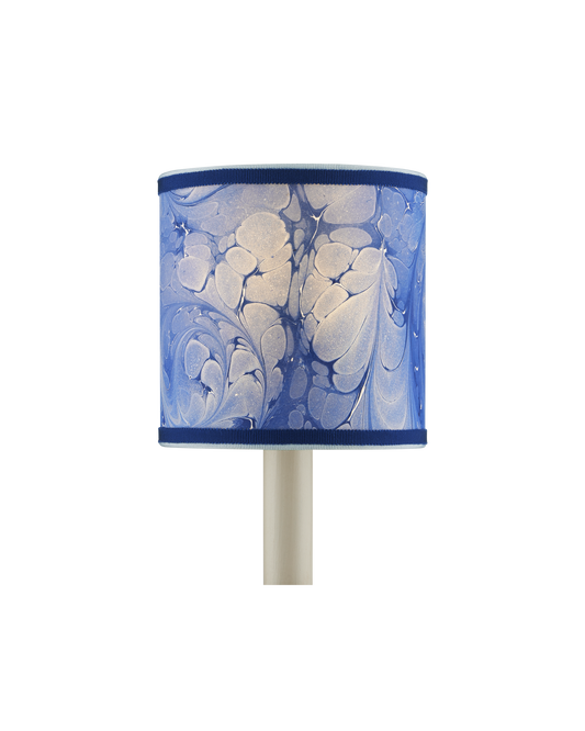 Marble Blue Paper Drum Chandelier Shade