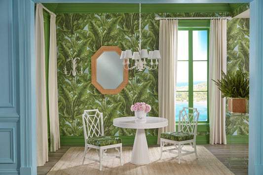 Dunbar Brass And Cane Mirror