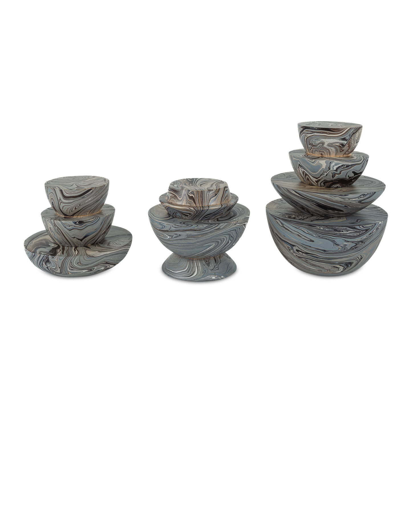 Marbleized Stacking Box Set of 3