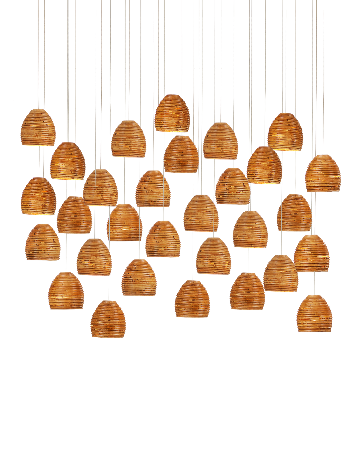 Beehive 30-Light Linear Multi-Drop Pendant