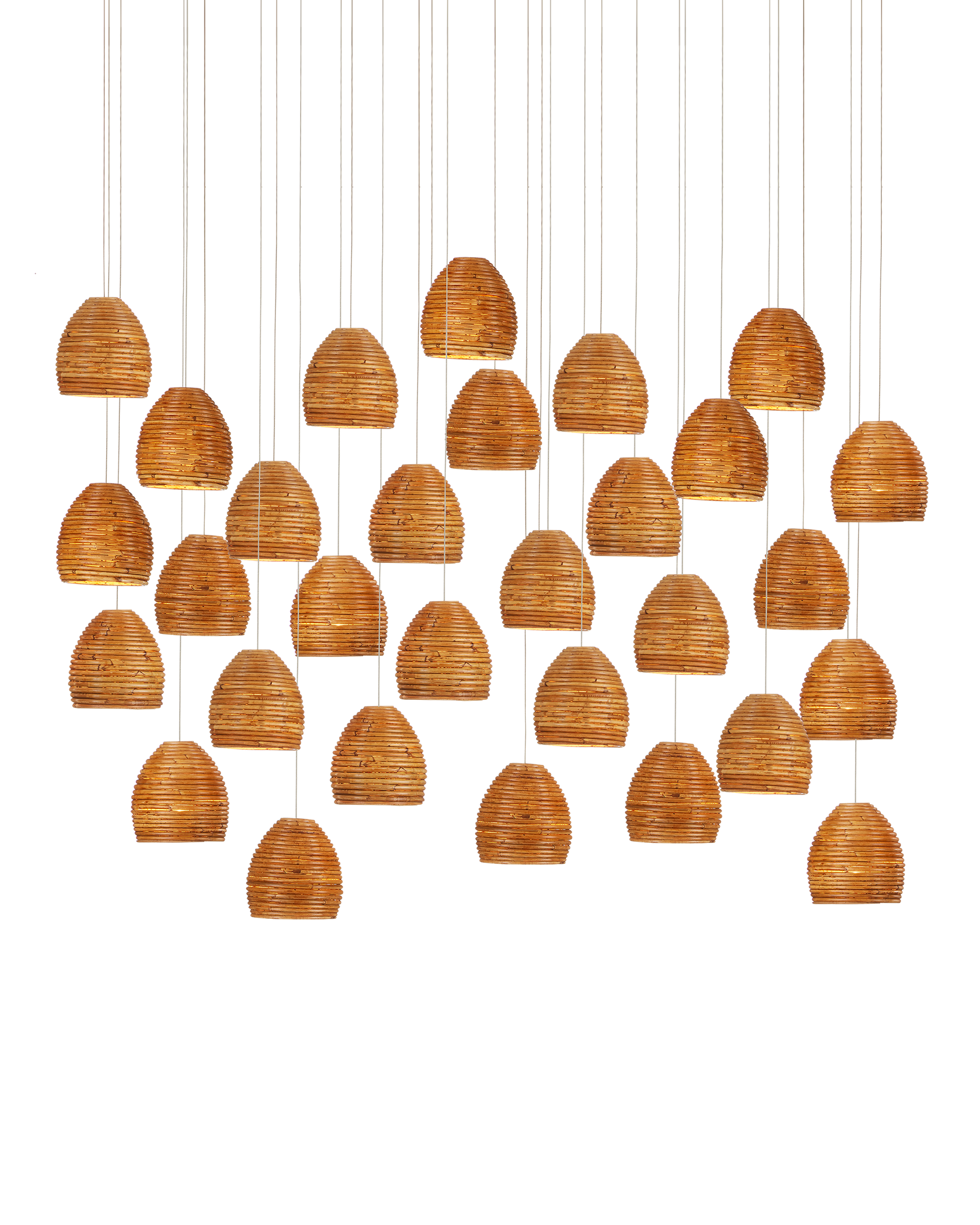 Beehive 30-Light Linear Multi-Drop Pendant