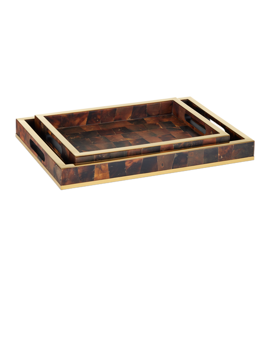 Casey Brown Tray Set of 2