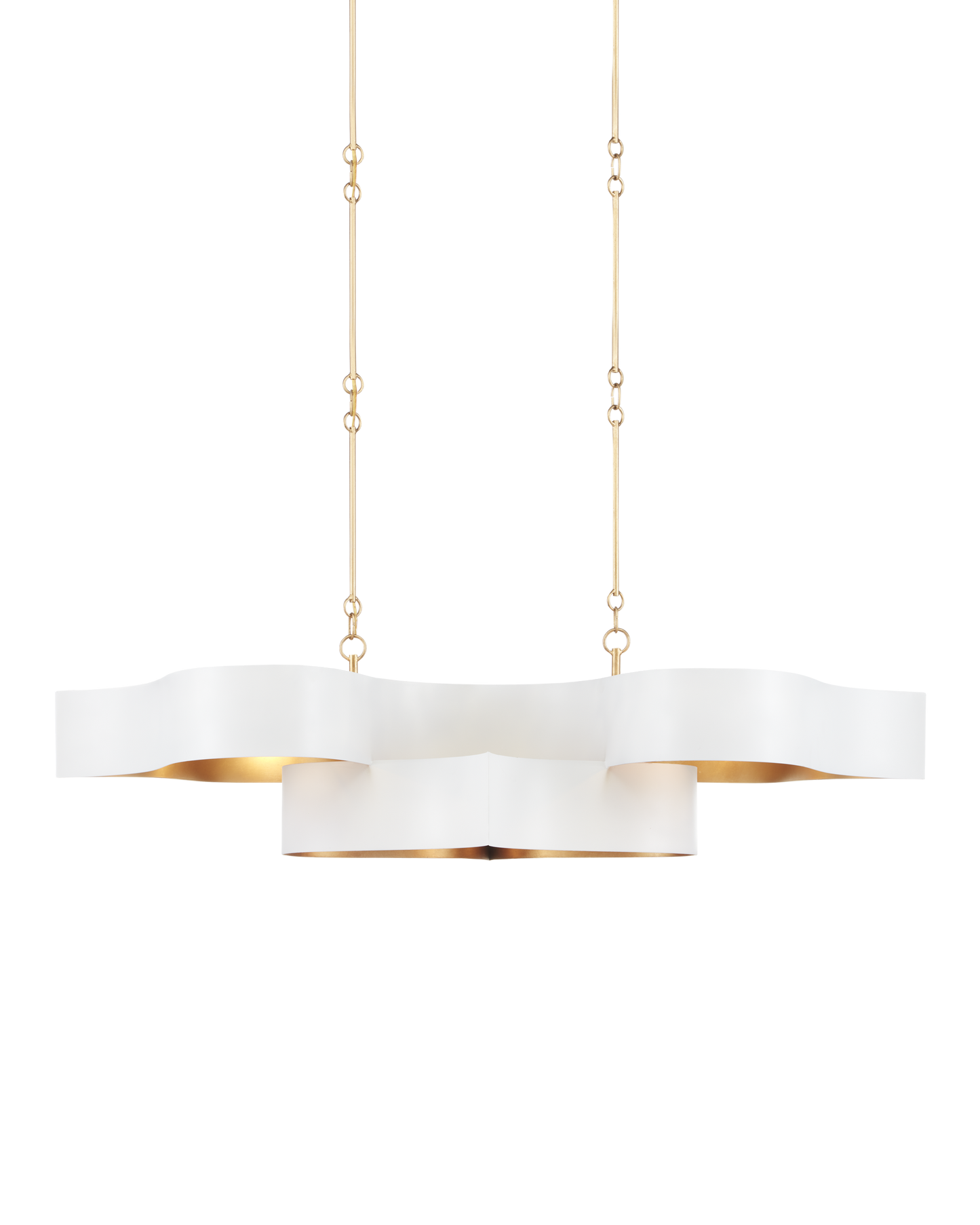 Grand Lotus Oval White Chandelier