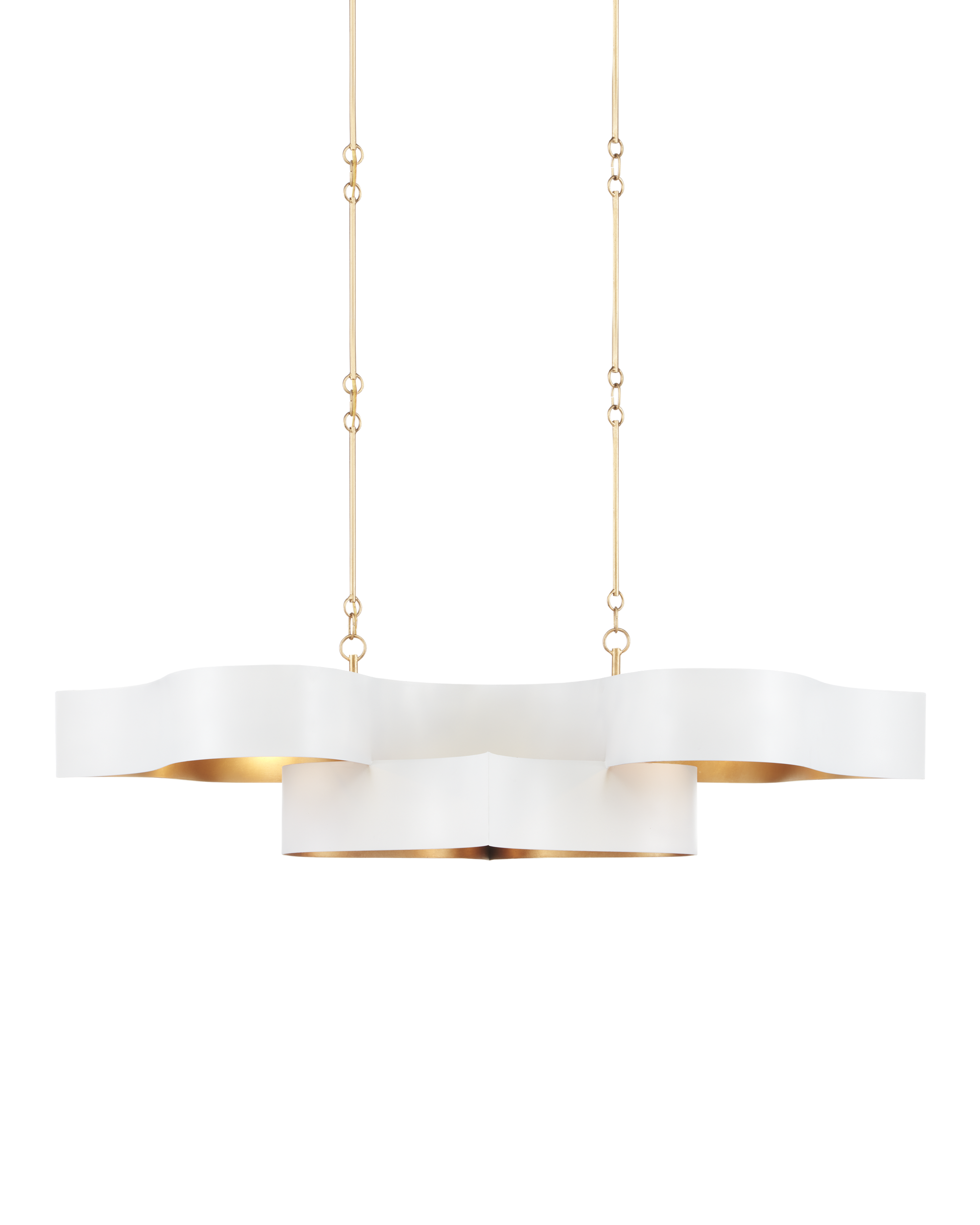 Grand Lotus Oval White Chandelier