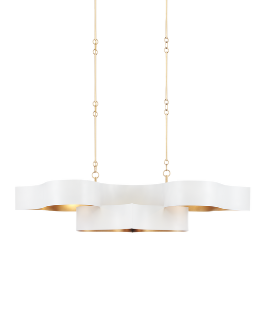 Grand Lotus Oval White Chandelier