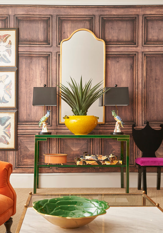 Scalloped Top Mirror - Gold