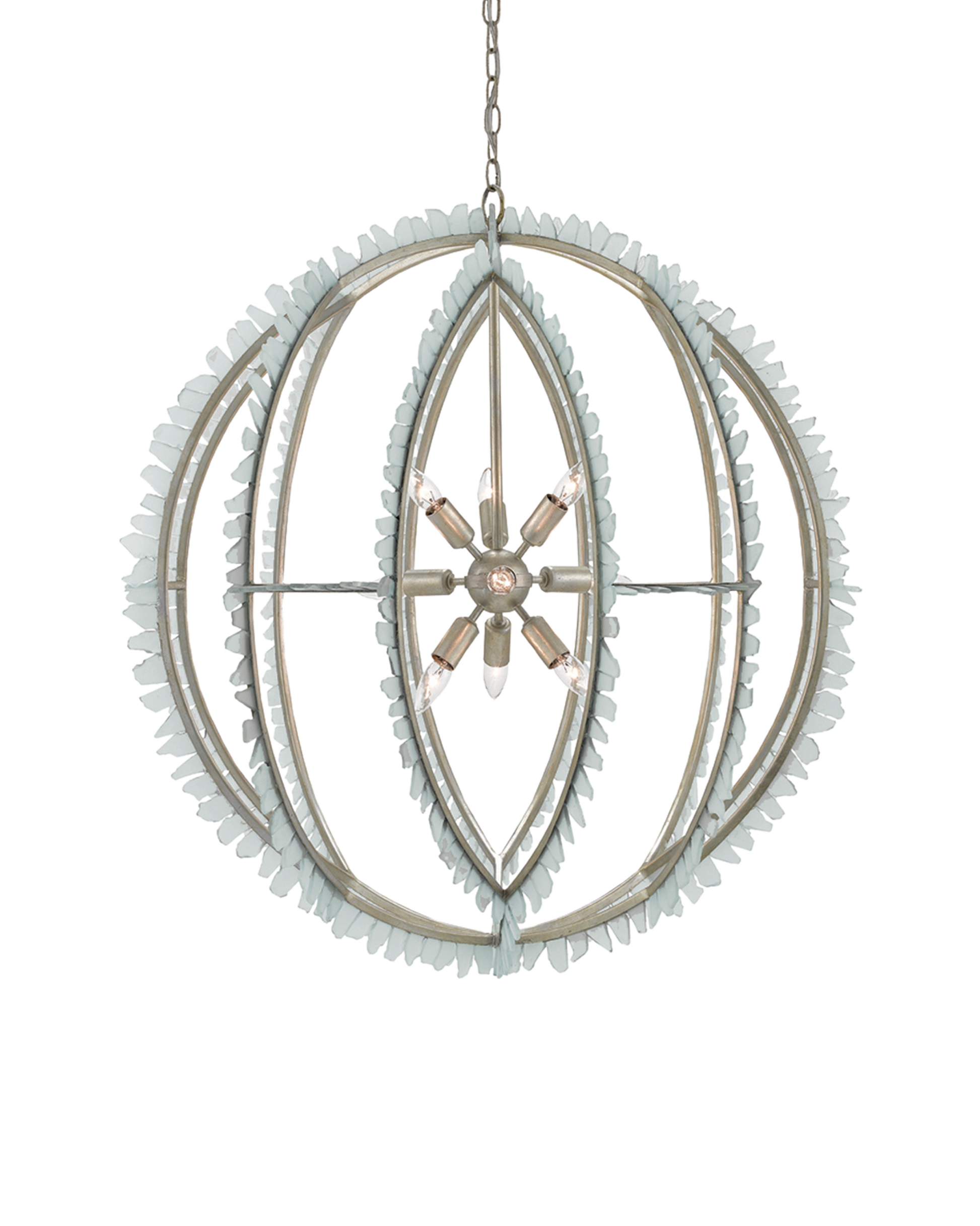 Saltwater Silver Orb Chandelier