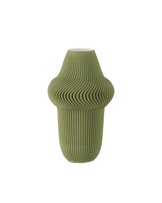 Green Plisse Medium Vase