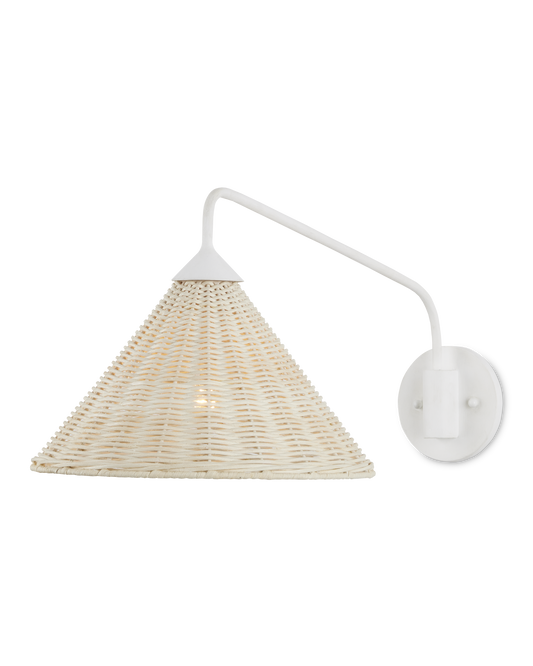 Basket White Swing-Arm Wall Sconce