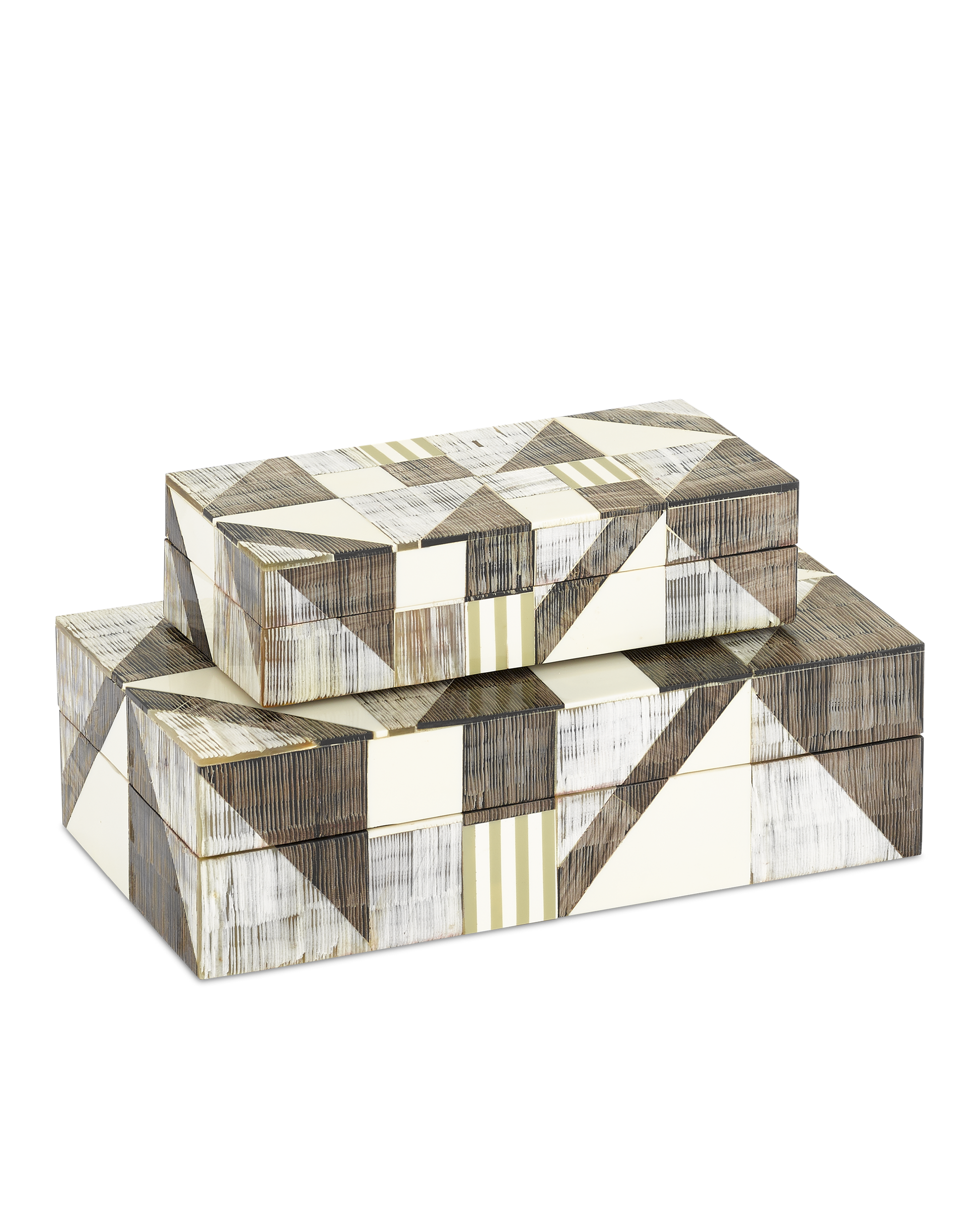 Modernist Bone & Horn Boxes Set of 2
