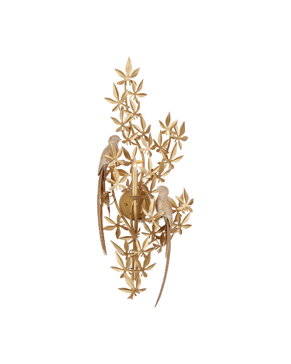 Aviary Gold Wall Sconce, Left
