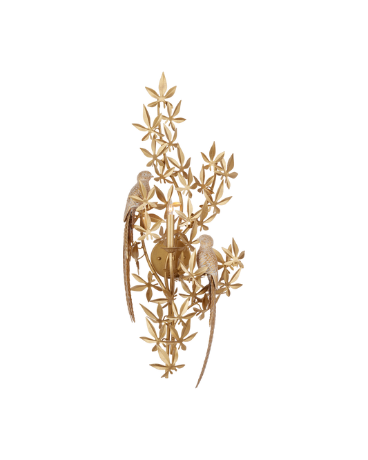Aviary Gold Wall Sconce, Left