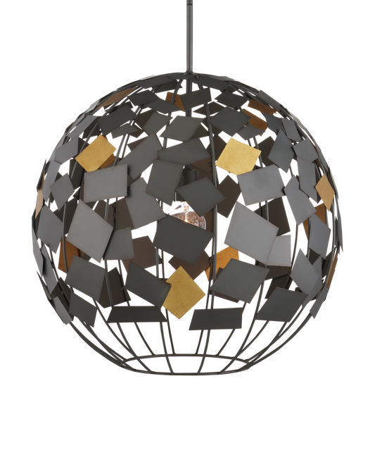 Moon Night Gray & Gold Orb Chandelier