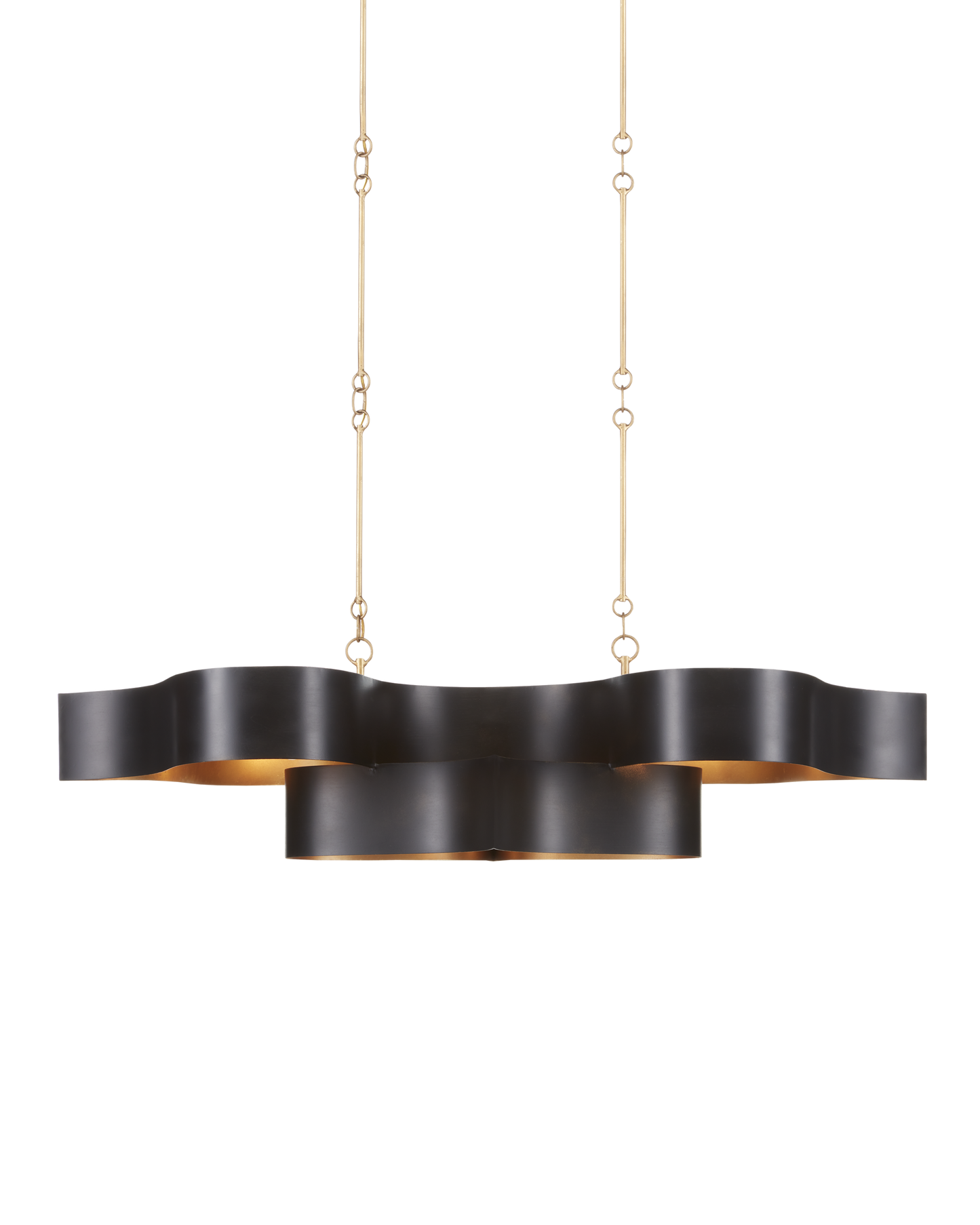 Grand Lotus Oval Black Chandelier