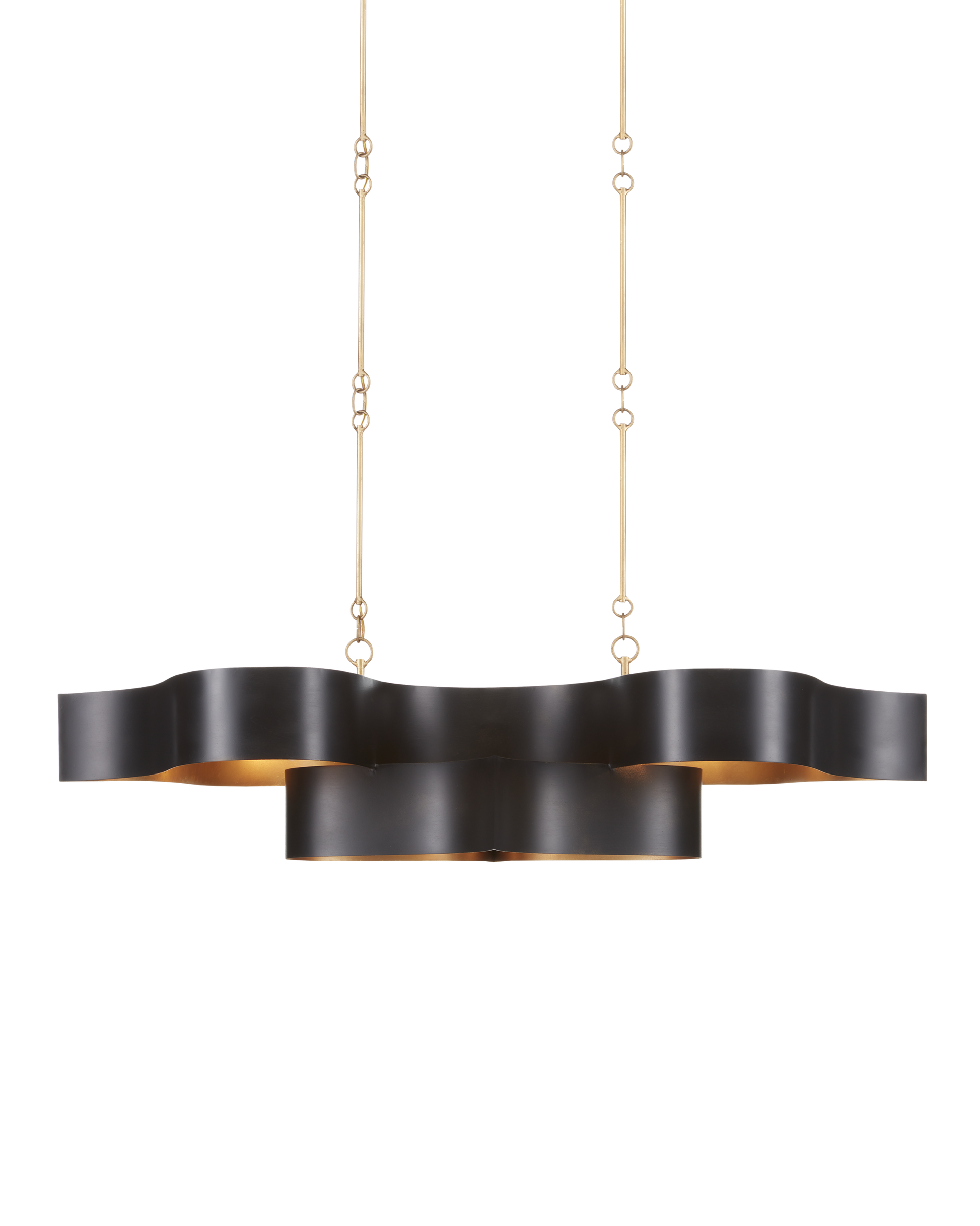 Grand Lotus Oval Black Chandelier