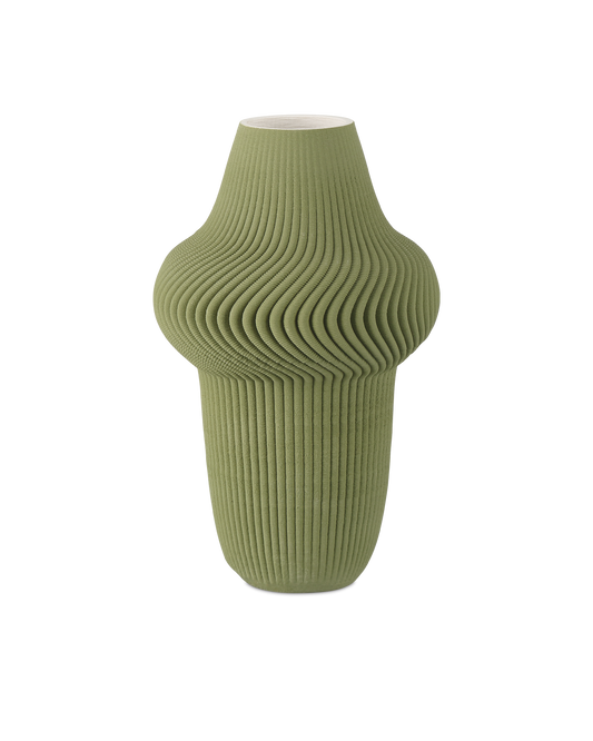 Green Plisse Large Vase