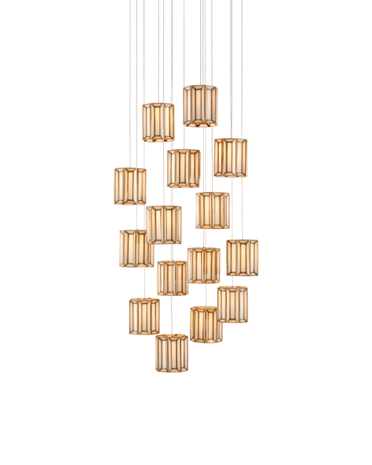 Daze 15-Light Round Multi-Drop Pendant