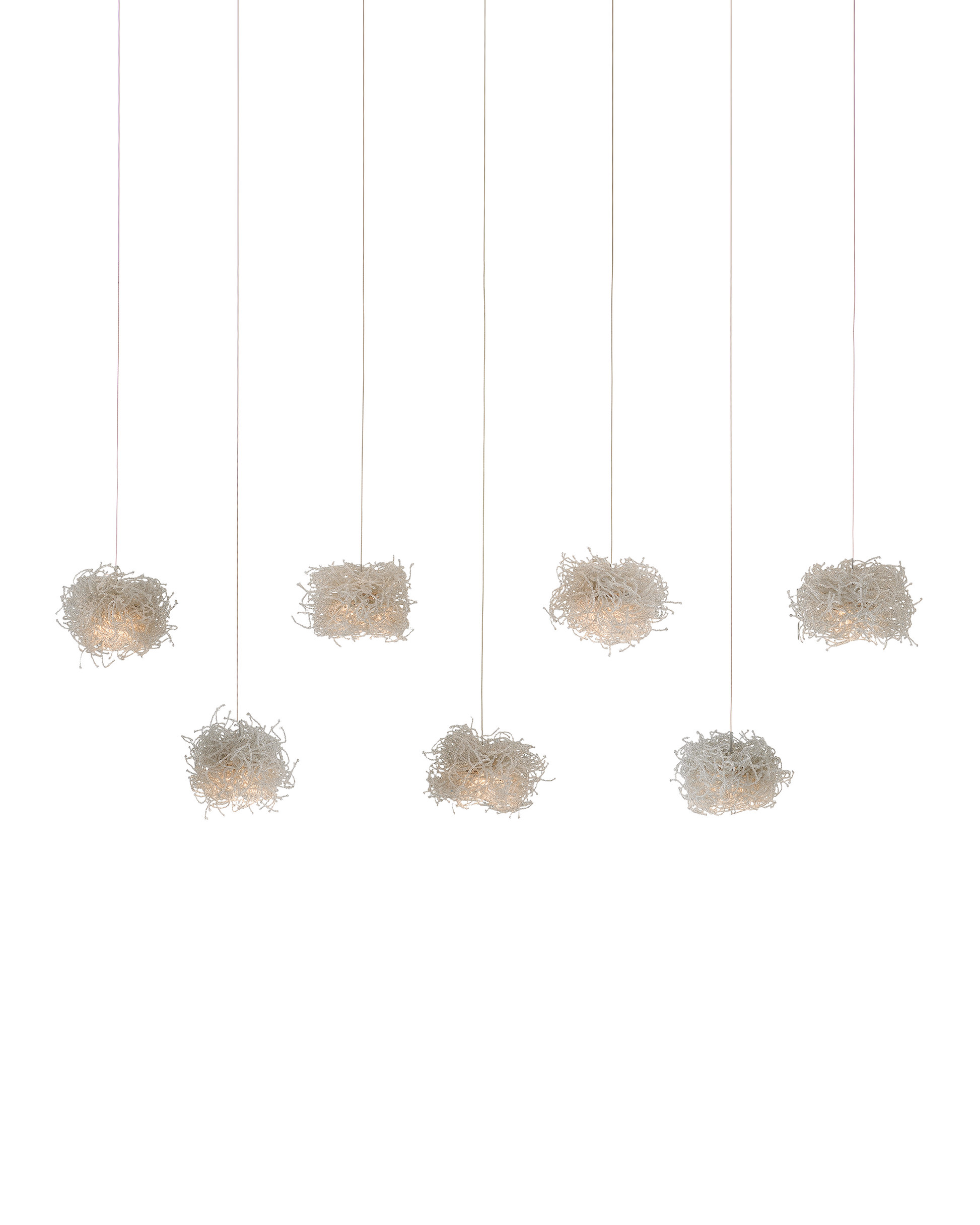 Birds Nest 7-Light Linear Multi-Drop Pendant
