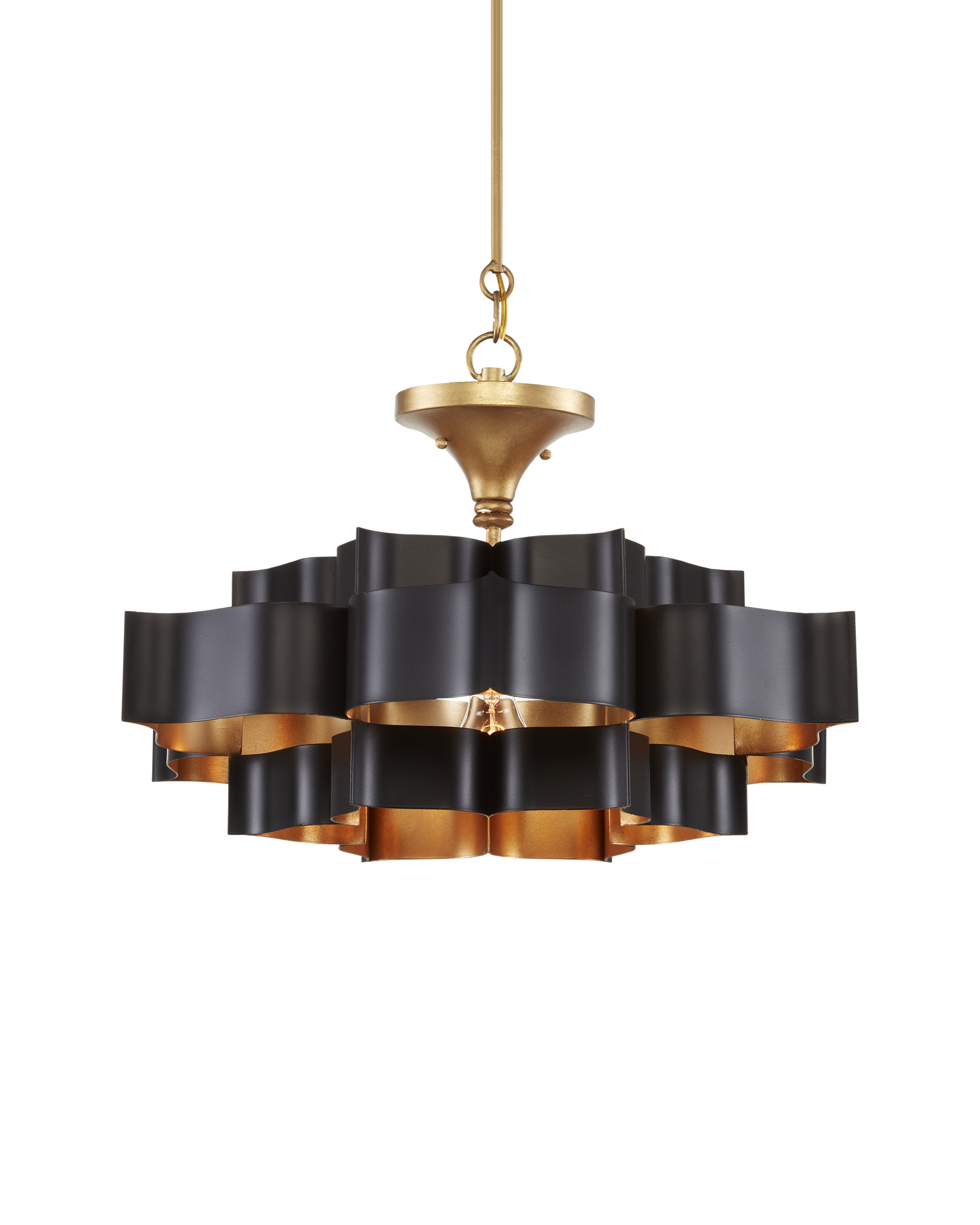 Grand Lotus Small Black Chandelier