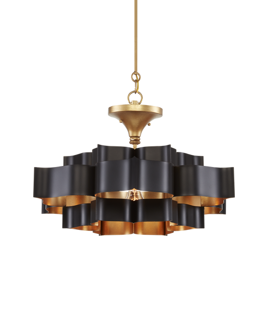 Grand Lotus Small Black Chandelier