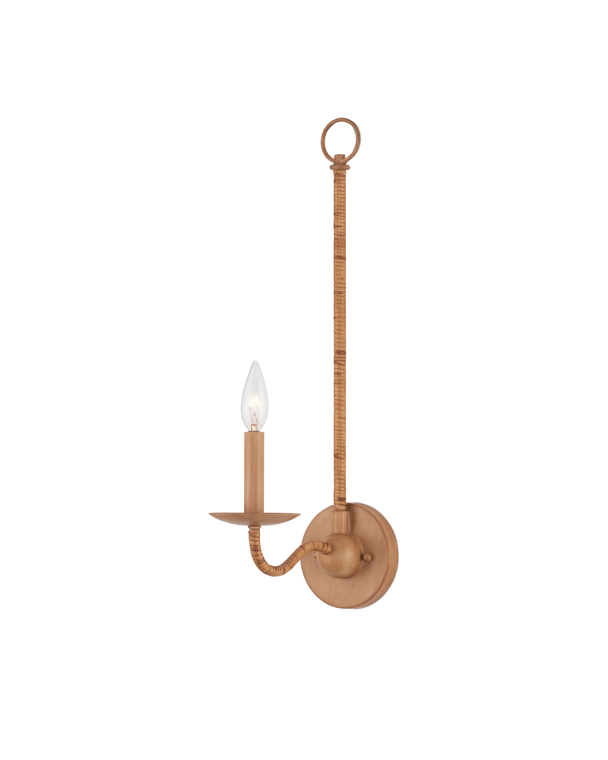 Saxon Single-Light Tan Wall Sconce