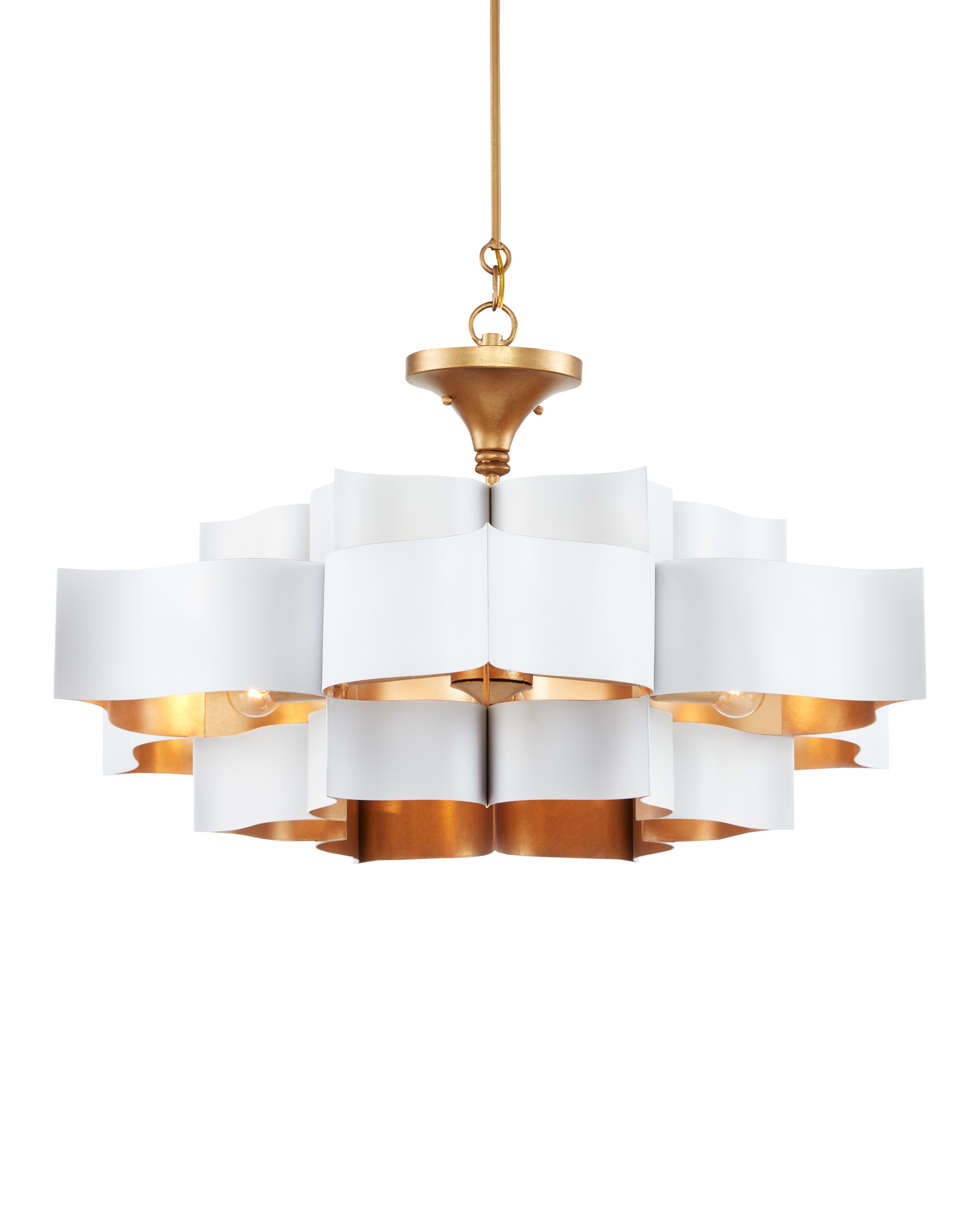 Grand Lotus Large White Chandelier
