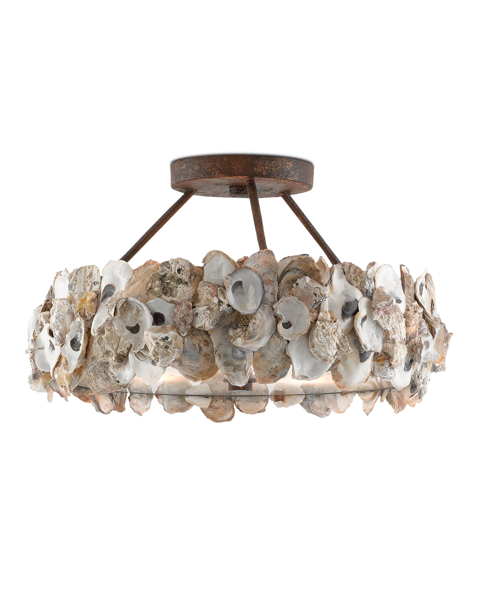 Oyster Shell Semi-Flush Mount