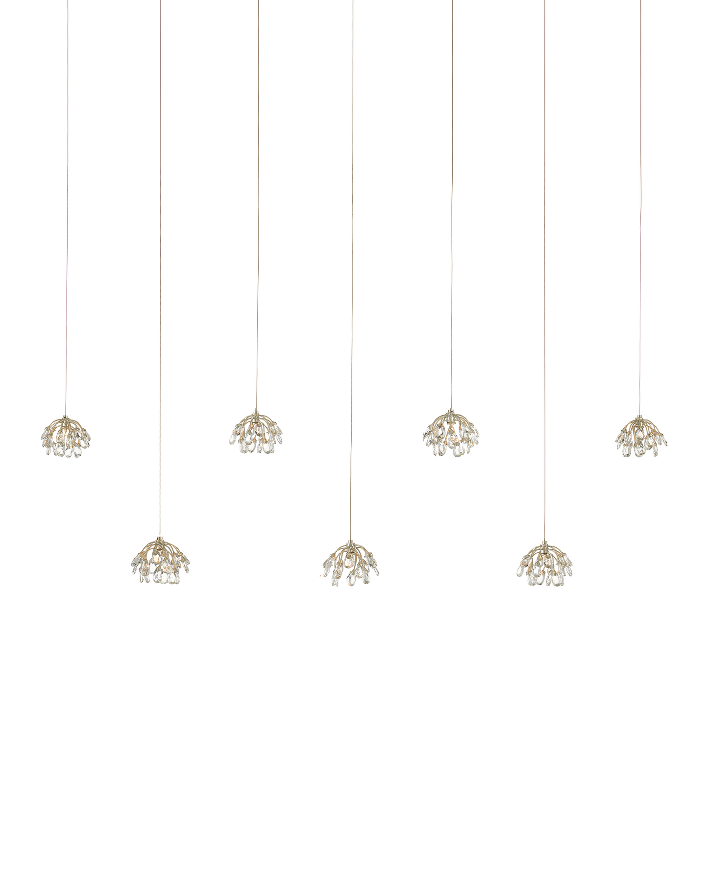 Crystal Bud 7-Light Linear Multi-Drop Pendant
