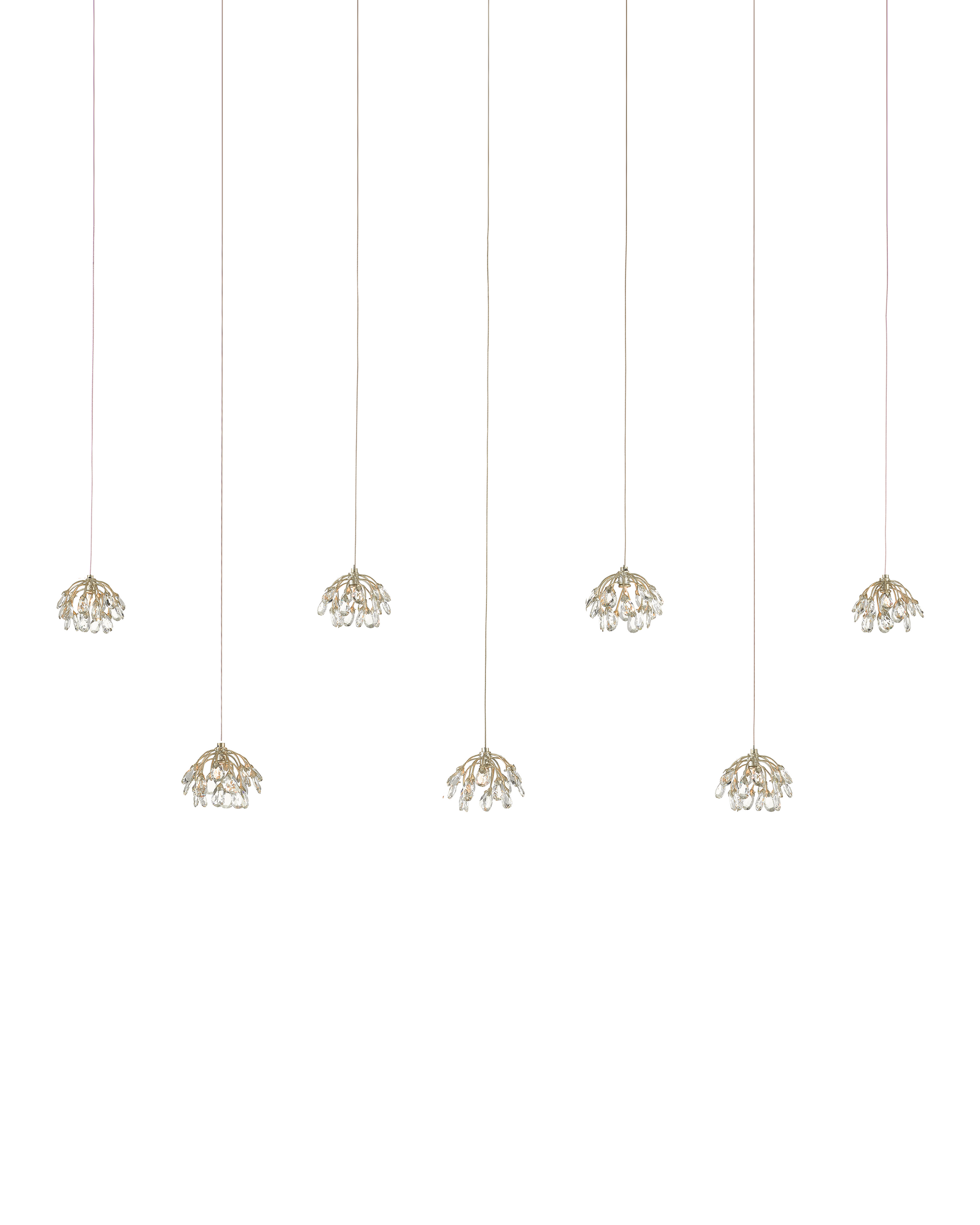 Crystal Bud 7-Light Linear Multi-Drop Pendant