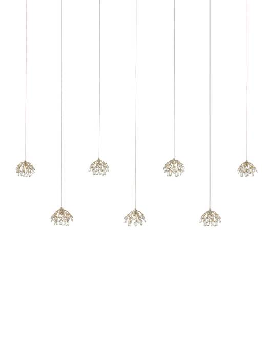 Crystal Bud 7-Light Linear Multi-Drop Pendant