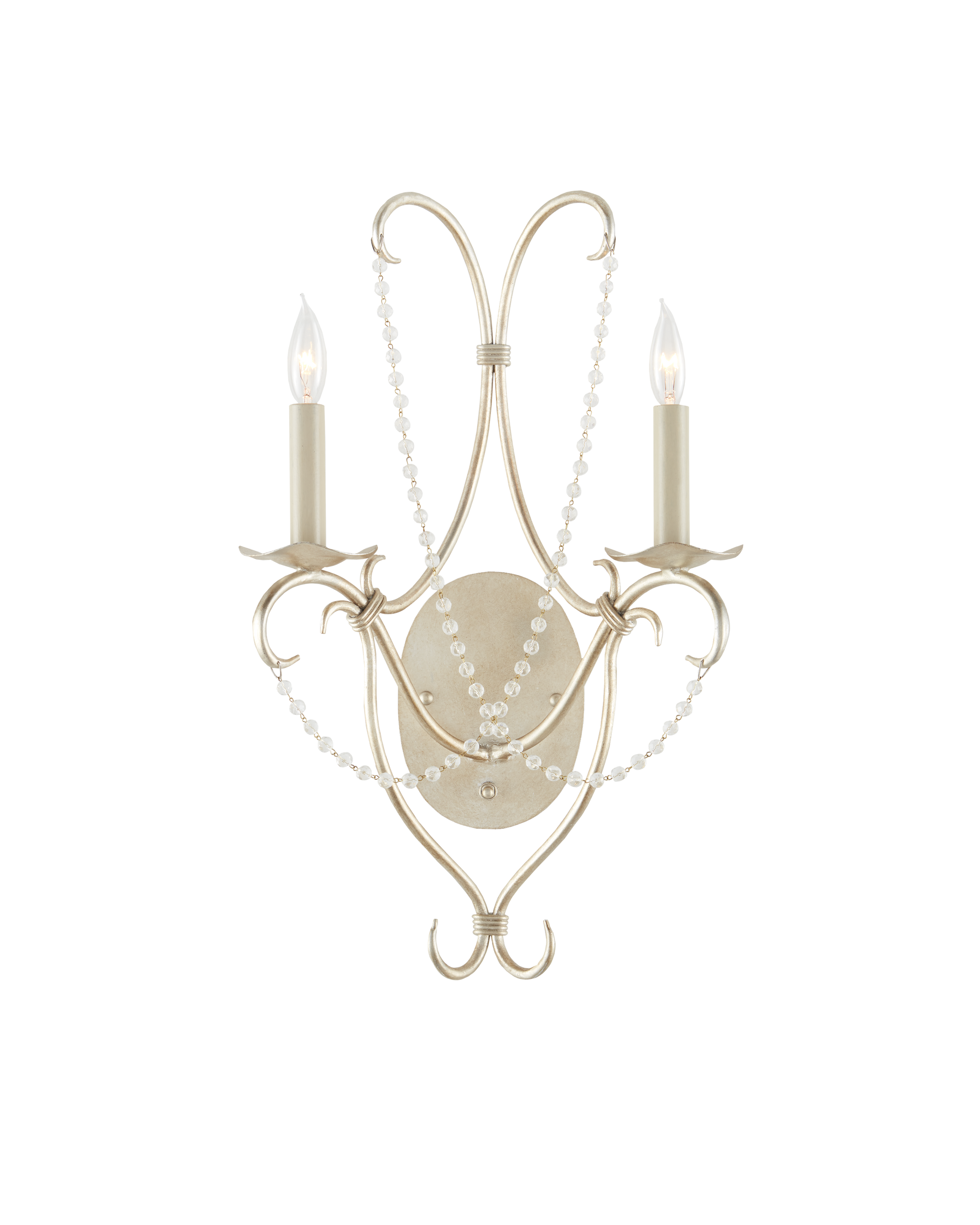 Crystal Lights Silver Wall Sconce