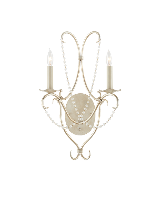 Crystal Lights Silver Wall Sconce