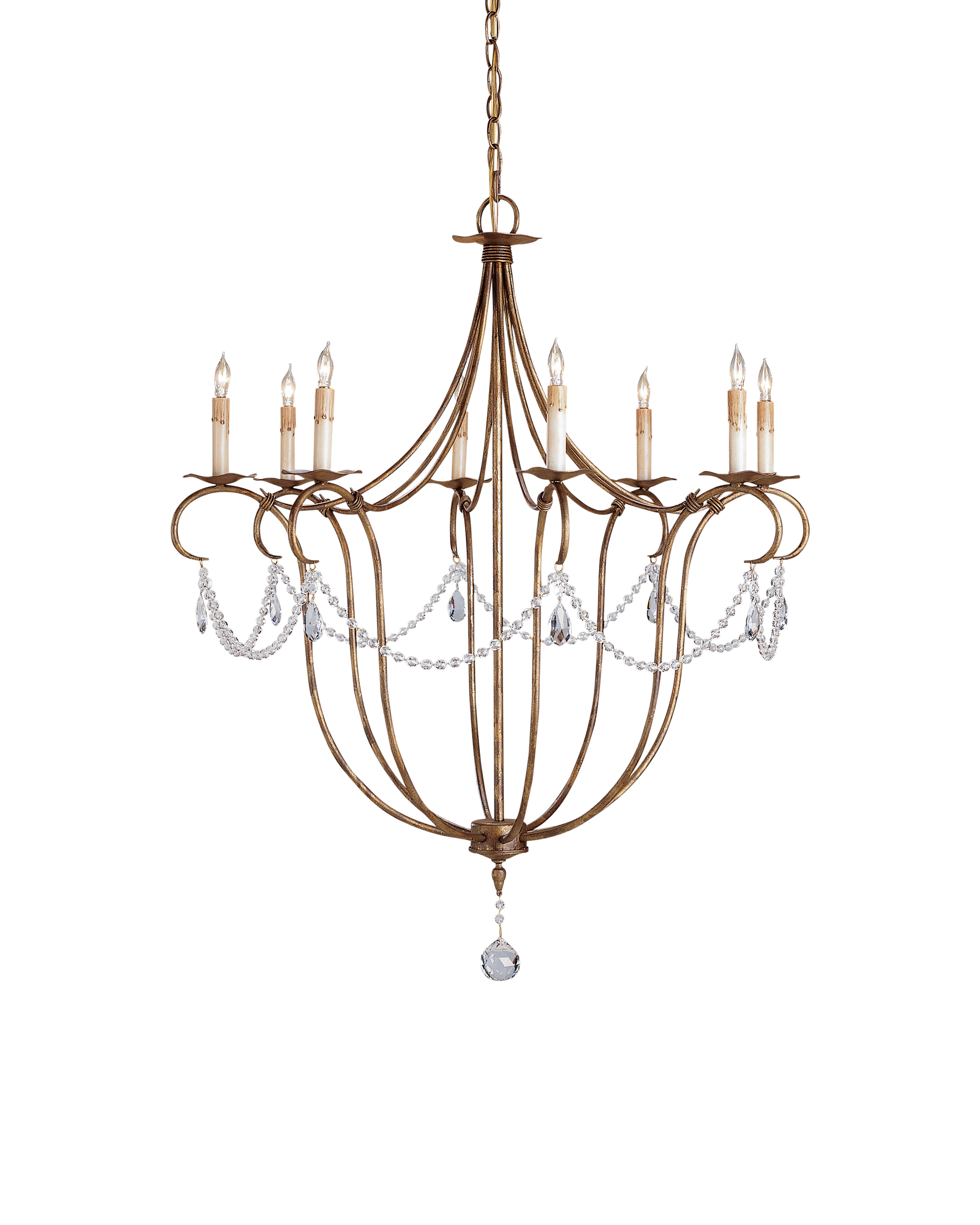 Crystal Lights Large Gold Chandelier