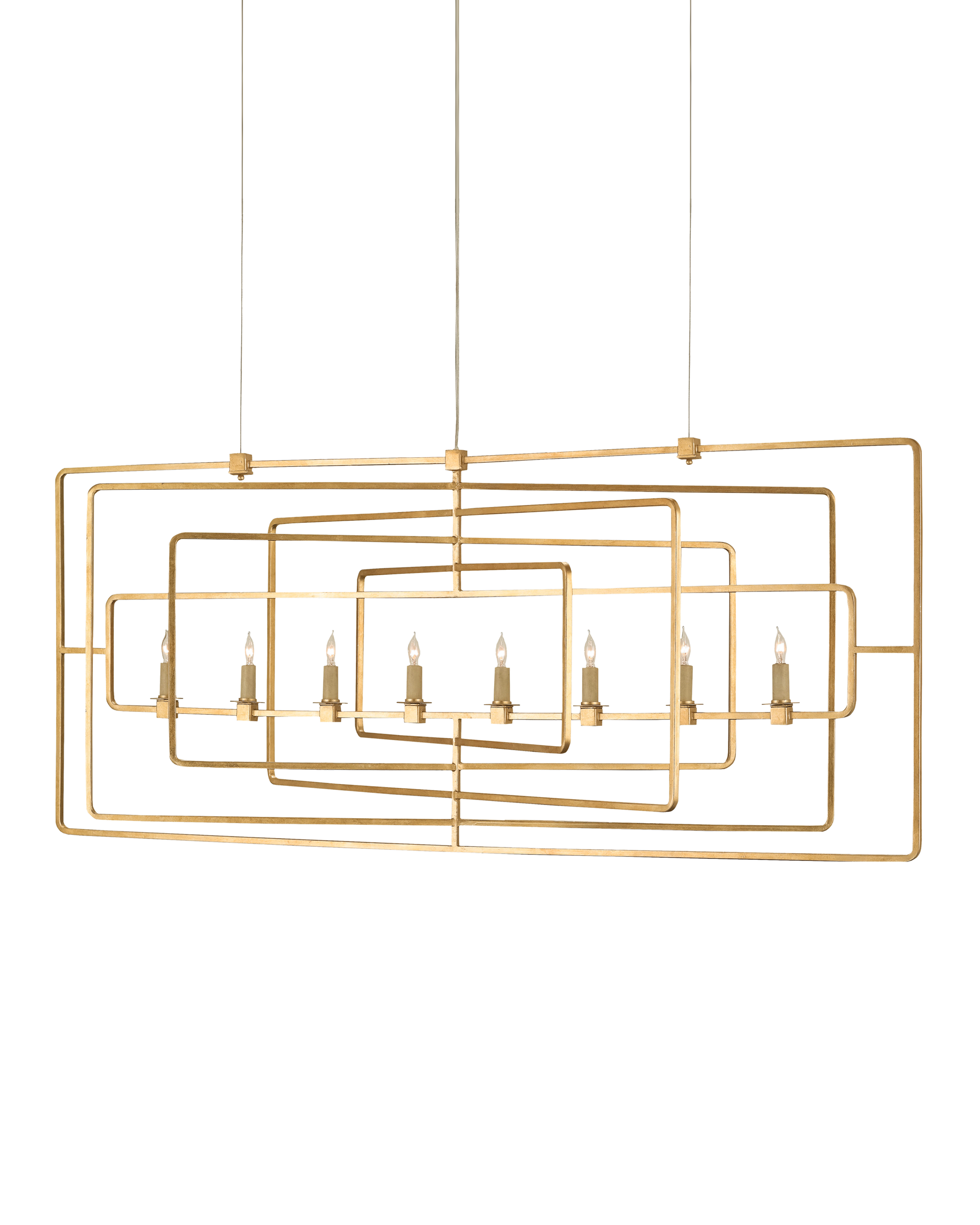 Metro Gold Rectangular Chandelier