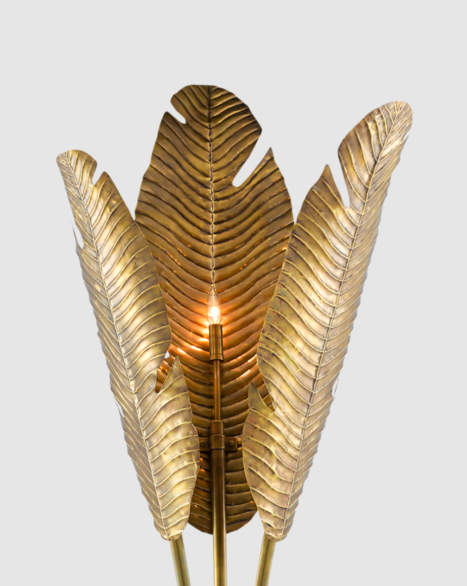 Tropical Large Brass Floor Lamp