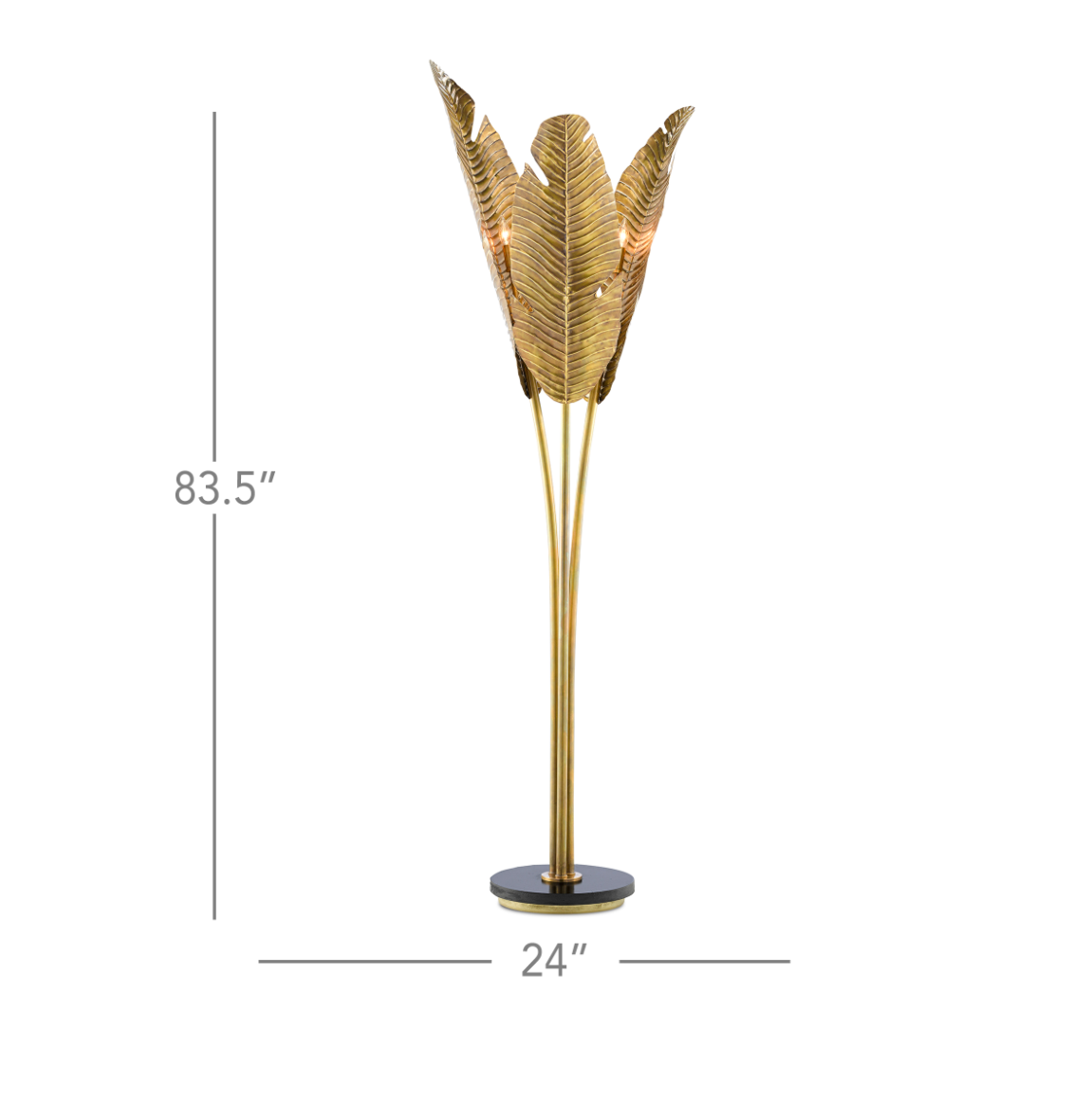 Tropical Large Brass Floor Lamp