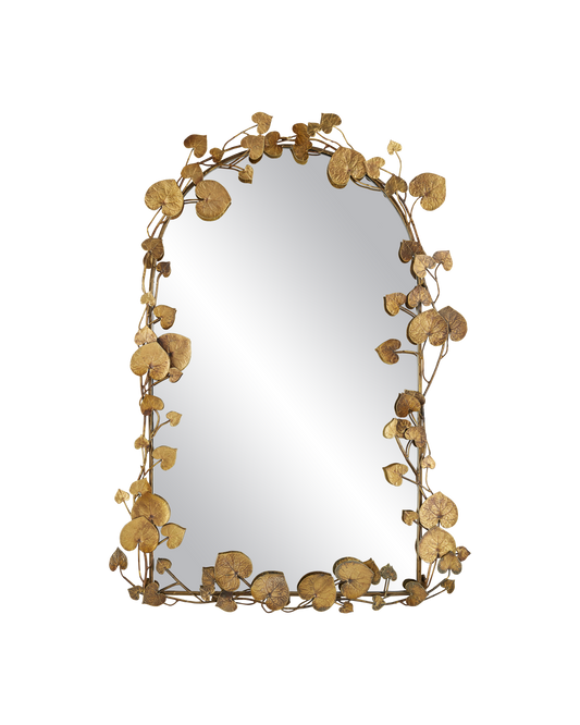 Vinna Arch Brass Leaves Mirror