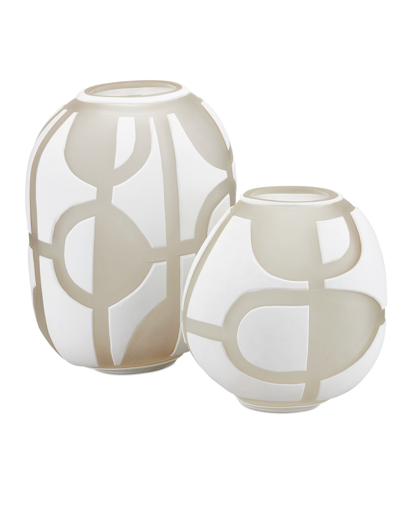 Art Decortif White Vase Set of 2