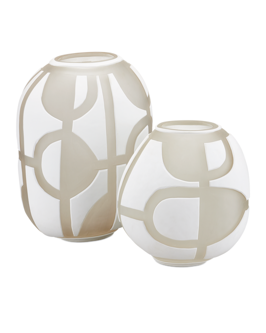 Art Decortif White Vase Set of 2